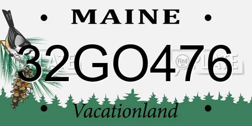 32GO476 Maine License Plate