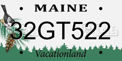 32GT522 Maine License Plate