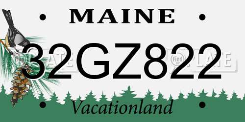 32GZ822 Maine License Plate