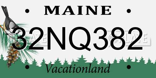 32NQ382 Maine License Plate