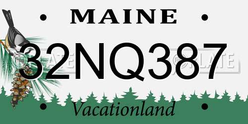 32NQ387 Maine License Plate