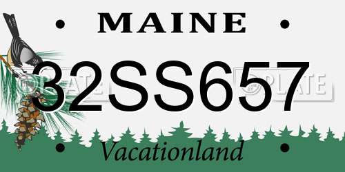 32SS657 Maine License Plate