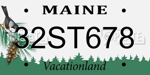 32ST678 Maine License Plate