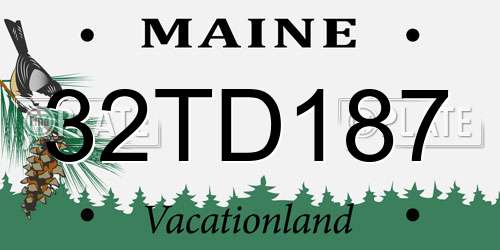32TD187 Maine License Plate