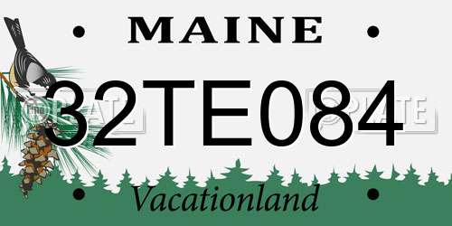 32TE084 Maine License Plate