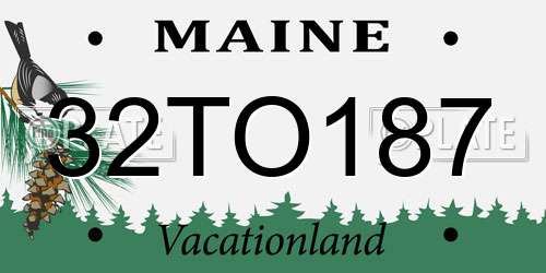 32TO187 Maine License Plate