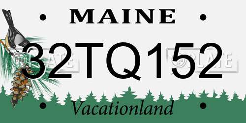 32TQ152 Maine License Plate
