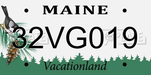 32VG019 Maine License Plate