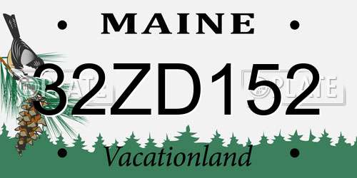 32ZD152 Maine License Plate