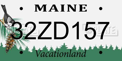 32ZD157 Maine License Plate