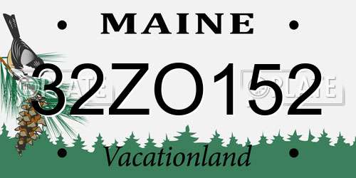 32ZO152 Maine License Plate
