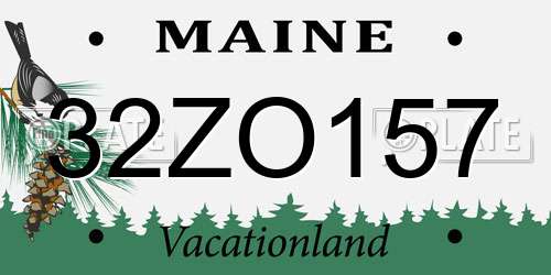32ZO157 Maine License Plate