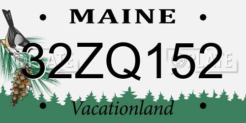 32ZQ152 Maine License Plate