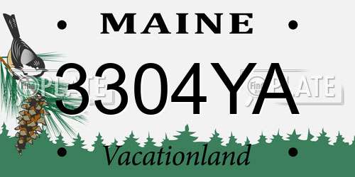 3304YA Maine License Plate