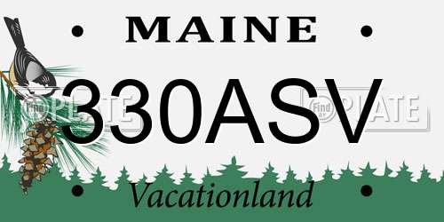 330ASV Maine License Plate