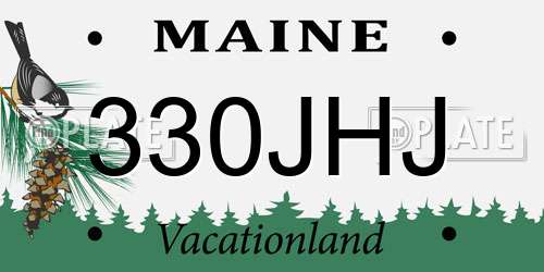 330JHJ Maine License Plate