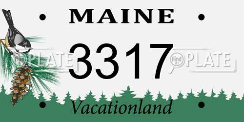 3317 Maine License Plate