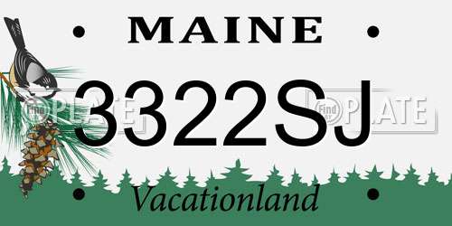 3322SJ Maine License Plate
