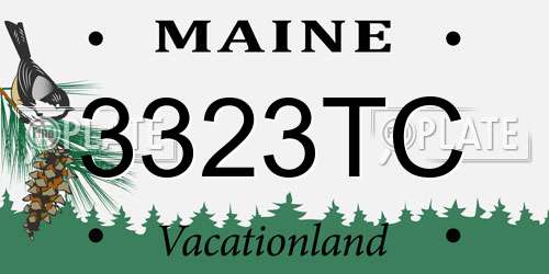 3323TC Maine License Plate