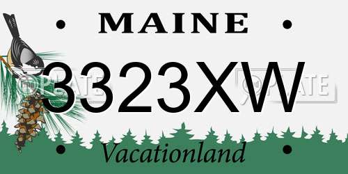 3323XW Maine License Plate