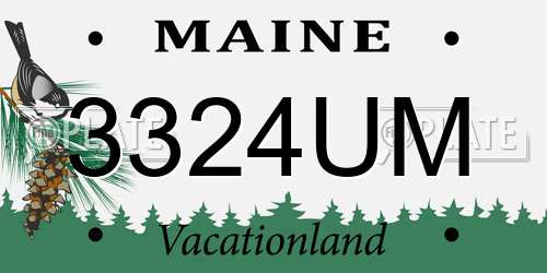 3324UM Maine License Plate