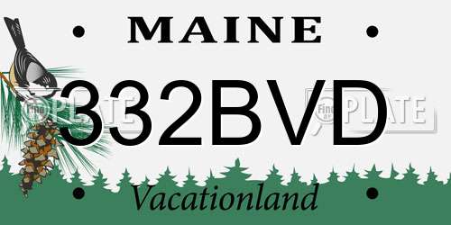 332BVD Maine License Plate