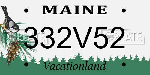 332V52 Maine License Plate
