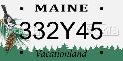 332Y45 Maine License Plate