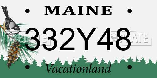 332Y48 Maine License Plate