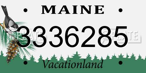 3336285 Maine License Plate