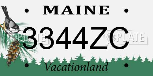 3344ZC Maine License Plate