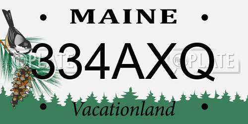 334AXQ Maine License Plate