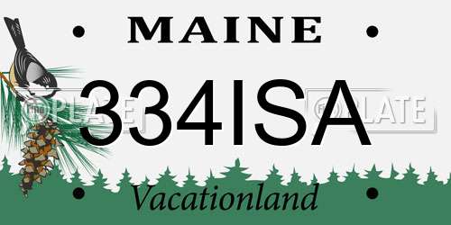 334ISA Maine License Plate