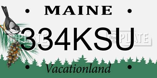 334KSU Maine License Plate