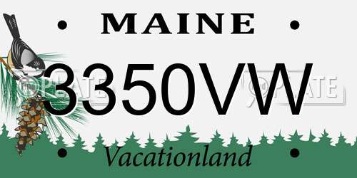 3350VW Maine License Plate
