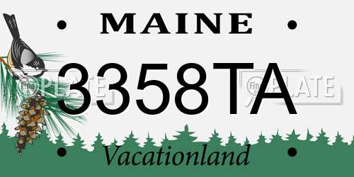 3358TA Maine License Plate