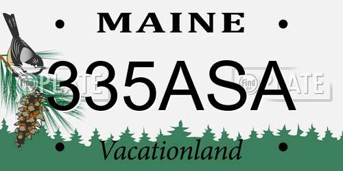 335ASA Maine License Plate