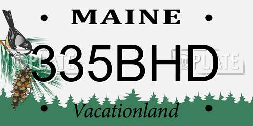335BHD Maine License Plate