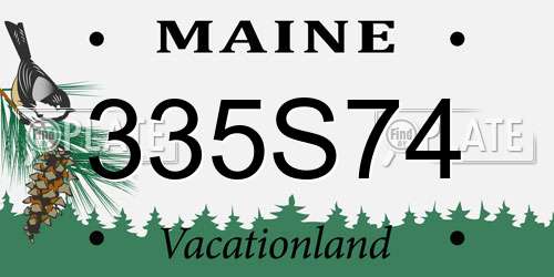 335S74 Maine License Plate