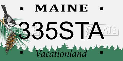 335STA Maine License Plate