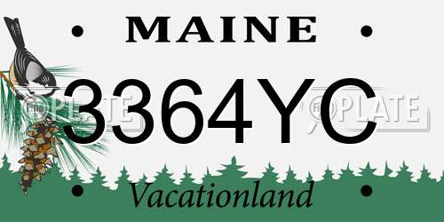 3364YC Maine License Plate