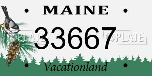 33667 Maine License Plate