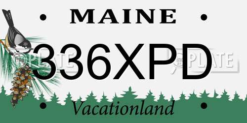 336XPD Maine License Plate