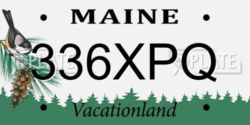 336XPQ Maine License Plate