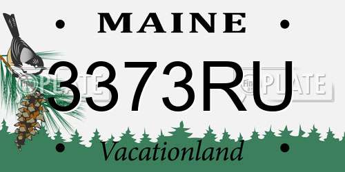 3373RU Maine License Plate