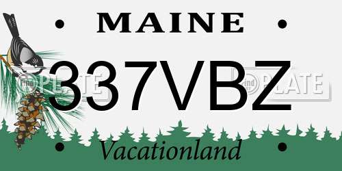 337VBZ Maine License Plate