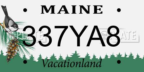337YA8 Maine License Plate