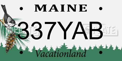 337YAB Maine License Plate