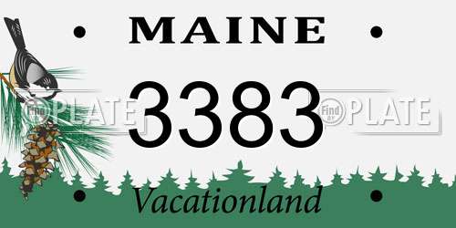 3383 Maine License Plate