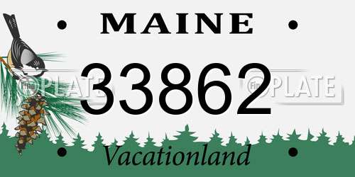 33862 Maine License Plate